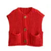Women's 2024 Chic Vintage O Neck Pullover Thick Needle Knitted Sweater Casual Chic Tops for Spring Season