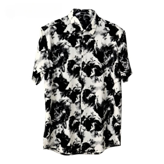 C1061S2392 BB Short-Sleeved Shirt Black Plus Size Casual Summer Fashion