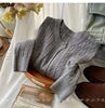 New Autumn Winter Solid Color O-Neck Twist Cable Cardigan Sweater Tops Women's Clothing