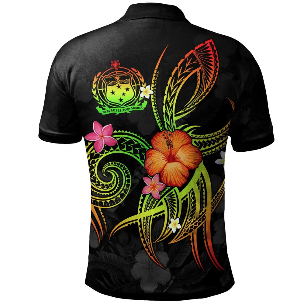 Polynesian Hawaii Polo Shirts Humpback Whale with Tropical Flowers 3D Printed Polo Shirt Men Women Short Sleeve Summer T-shirt