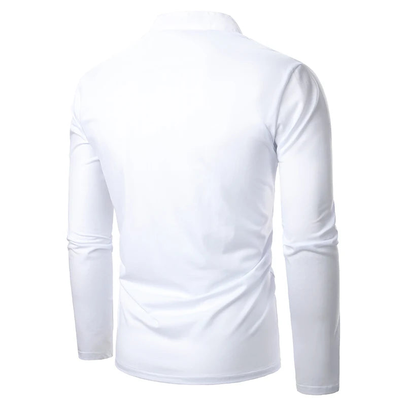 Men T-shirt Men Shirt Long Sleeve T-shirt Solid Color Tops New Clothing  Autumn Streetwear Casual Fashion Men T-shirt