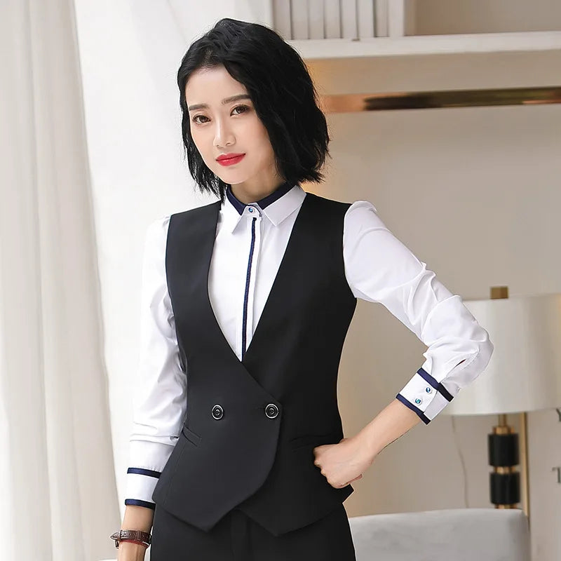 2019 Summer Women's Suit Vest Jacket Sleeveless Casual Elegant Coats Female Short Vest Ladies Business Waistcoat Jacket R430