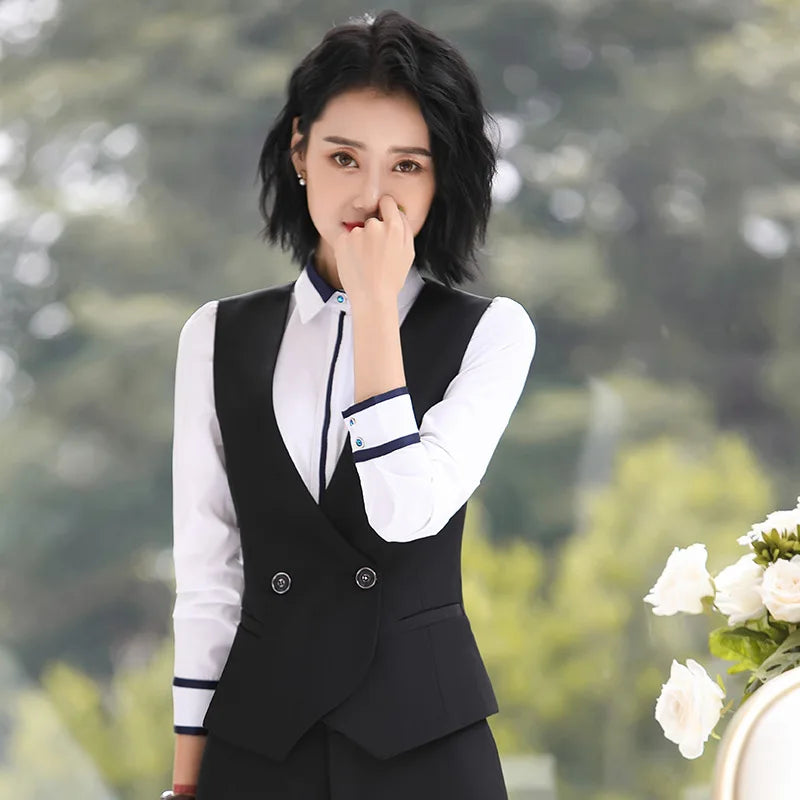 2019 Summer Women's Suit Vest Jacket Sleeveless Casual Elegant Coats Female Short Vest Ladies Business Waistcoat Jacket R430