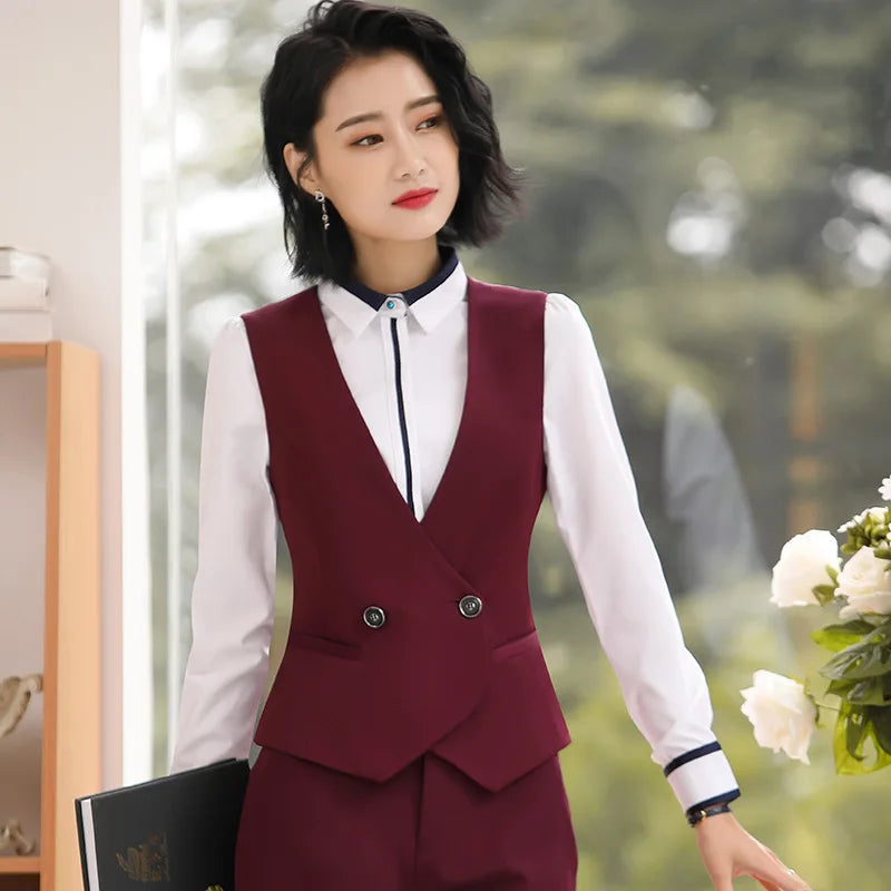 2019 Summer Women's Suit Vest Jacket Sleeveless Casual Elegant Coats Female Short Vest Ladies Business Waistcoat Jacket R430