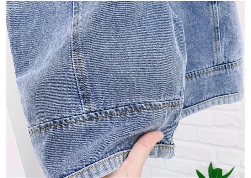 2025 Autumn New Children Loose Overalls Baby boys girls casual Jean Jumpsuit Solid Outwear Cloth 1-7Y Kids high qualit bib pants