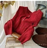 New Autumn Winter Solid Color O-Neck Twist Cable Cardigan Sweater Tops Women's Clothing