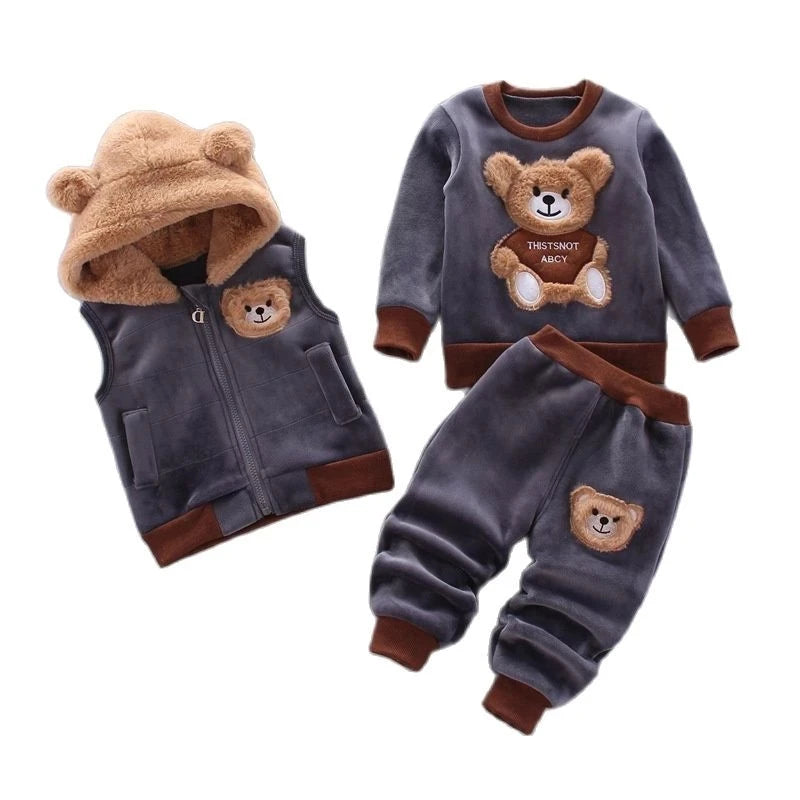 Kids Cartoon Print Pajama Sets Autumn Winter Warm Clothing Suits Spring Boys Girl Fashion Print Pullover+Pants 2Pcs Outfits 0-8Y
