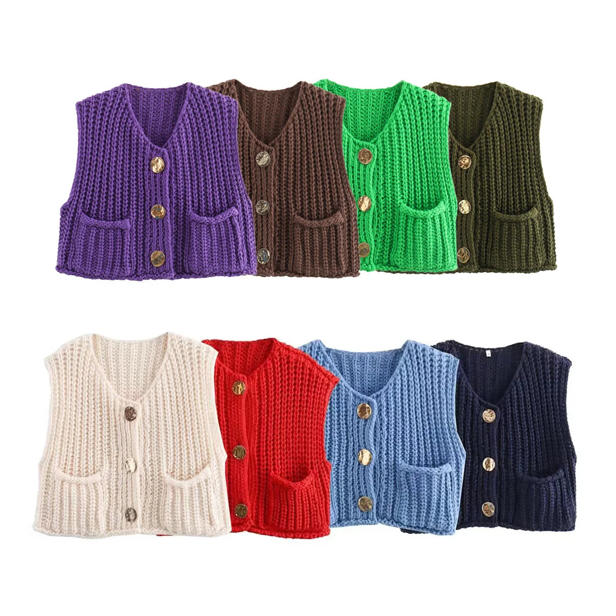Women's 2024 Chic Vintage O Neck Pullover Thick Needle Knitted Sweater Casual Chic Tops for Spring Season