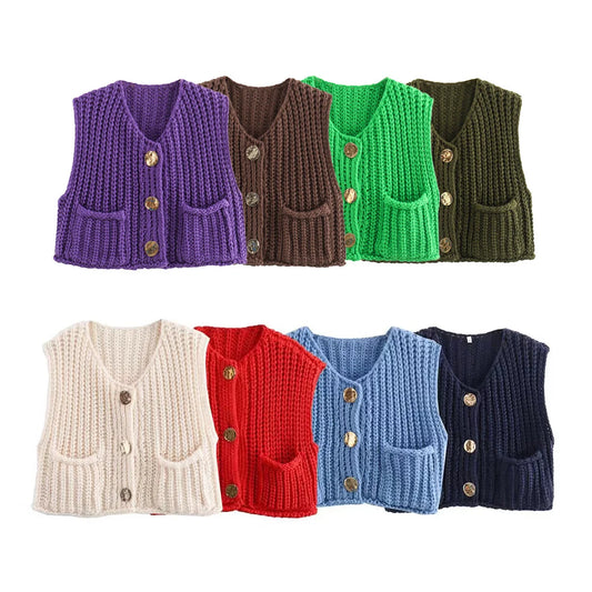 Women's 2024 Chic Vintage O Neck Pullover Thick Needle Knitted Sweater Casual Chic Tops for Spring Season