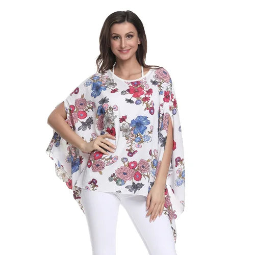 BHflutter Blusas Mujer de Moda 2018 Blouse Women Shirt Batwing Sleeve Casual Summer Tops Tees Solid Chiffon Blouses Plus Size