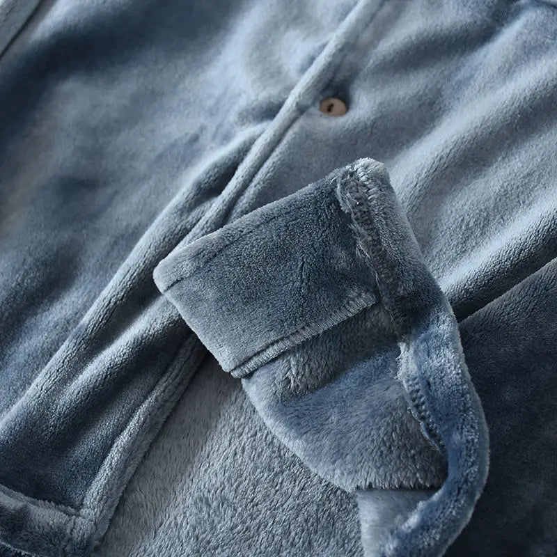 Men'Pajamas Warm Sleepwear Men Flannel Winter Thick Pajama Male Thick Long Sleeve Pijama Casual Pyjamas Fleece Sleep