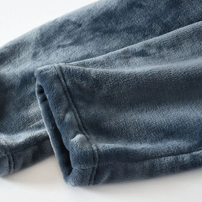 Men'Pajamas Warm Sleepwear Men Flannel Winter Thick Pajama Male Thick Long Sleeve Pijama Casual Pyjamas Fleece Sleep