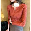 Cardigan Sweater Women New Autumn and Winter Temperament Slim Knit Sweater Coat with Long Sleeve Blouse