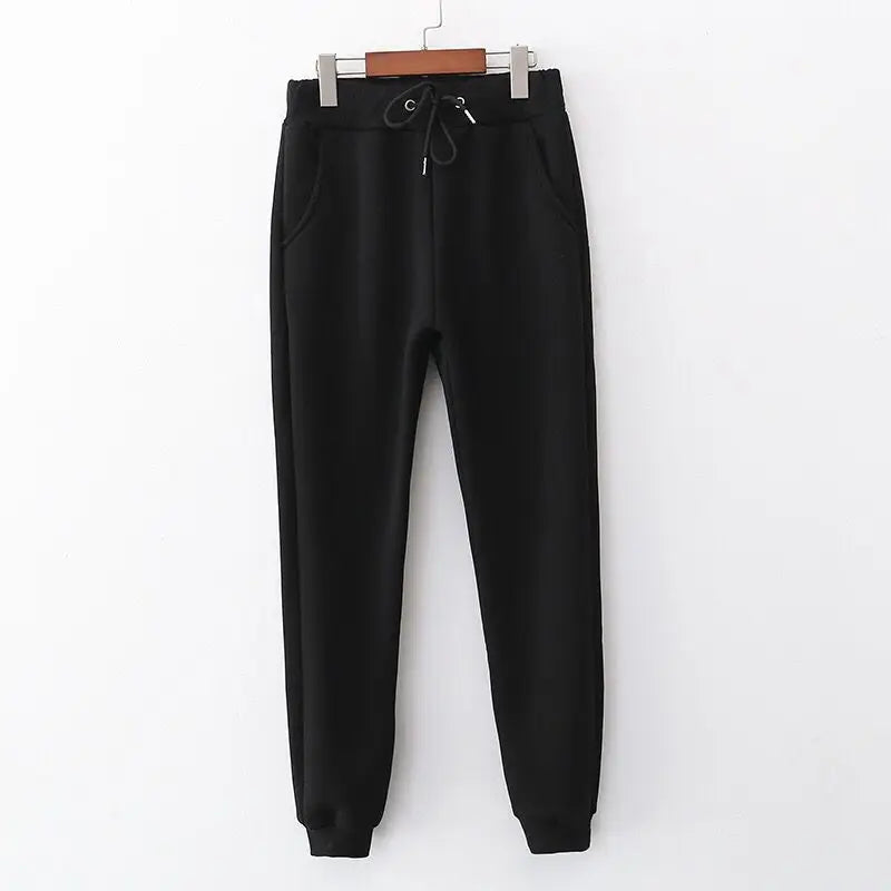 2022 Winter Women Pants Thick Velvet Warm Women Pants Female Lamb Wool Trousers Outwear High Waist Solid Harem Pants 2XL