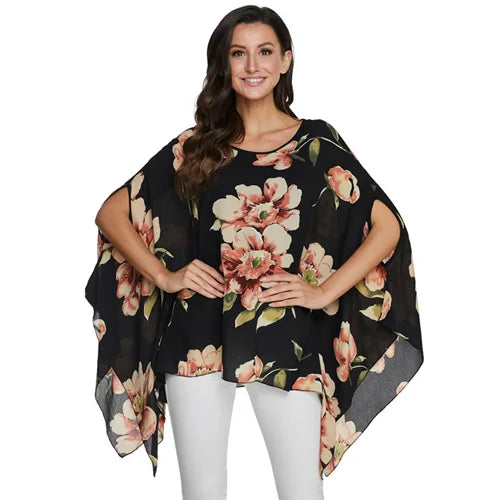 BHflutter Blusas Mujer de Moda 2018 Blouse Women Shirt Batwing Sleeve Casual Summer Tops Tees Solid Chiffon Blouses Plus Size