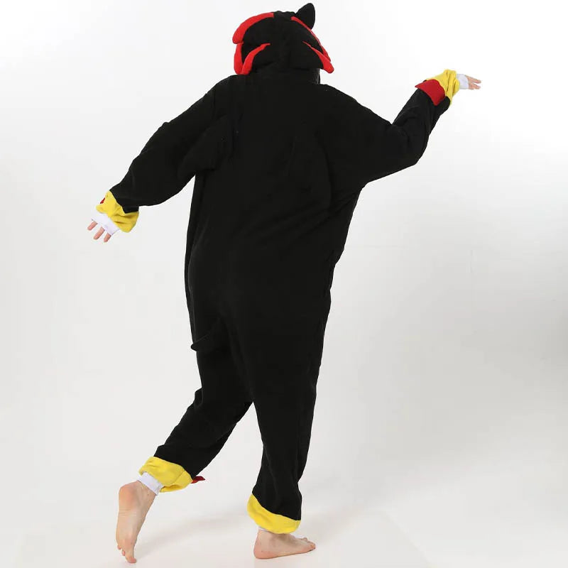 Sonic Anime Cartoon Plush Pajama Onesie Winter Flannel Adult Kids Sleepwear Warm Cosplay Bathrobe  Pijama Onesies