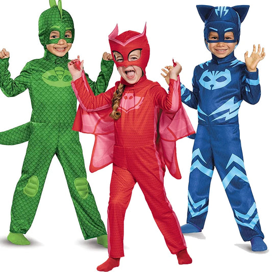 cosplay Blue Pajama Boys Girls Anime Hero Costume with Mask Cosplay Clothe Suit Child Halloween costume Birthday Party Kids Gift