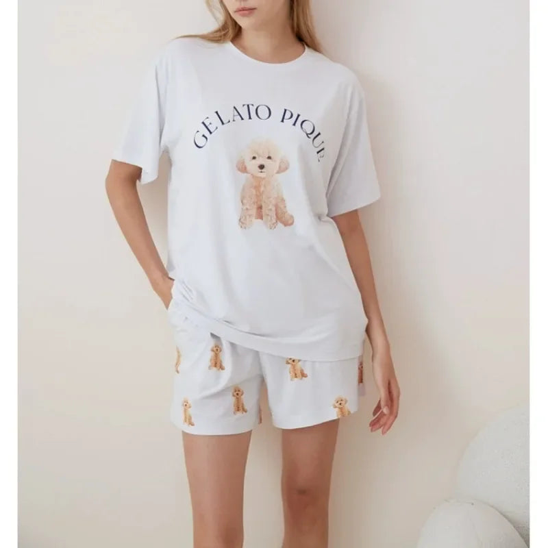 Pajama Pants Set Women's Clothing Short Sleeve Summer Comfortable Breathable Casual Stylish Simple Stylish Loose Cartoon