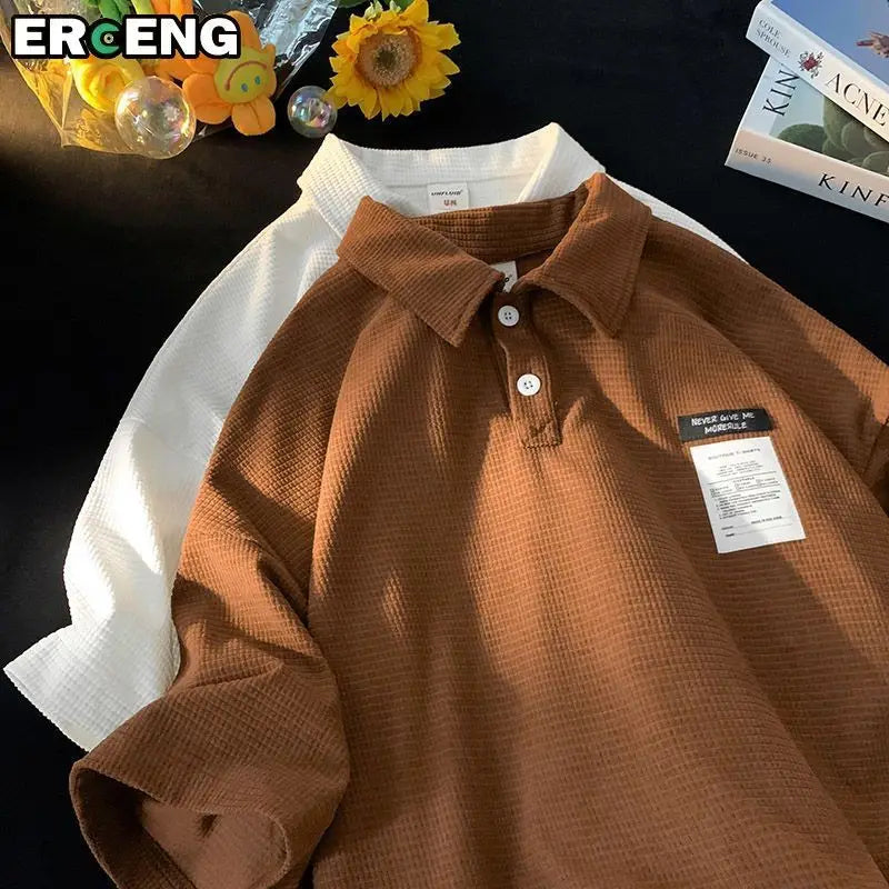 Polo Shirt Short Sleeve Men's Summer American Style Loose Couple T-shirt Japanese Trendy Brand Half Sleeve