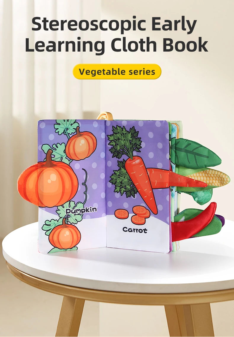 Baby Cloth Book 6 Pages 0-3 Year Old Early Education Parent-child Interaction Baby Toys For 0-3 Year Old Newborn Gifts