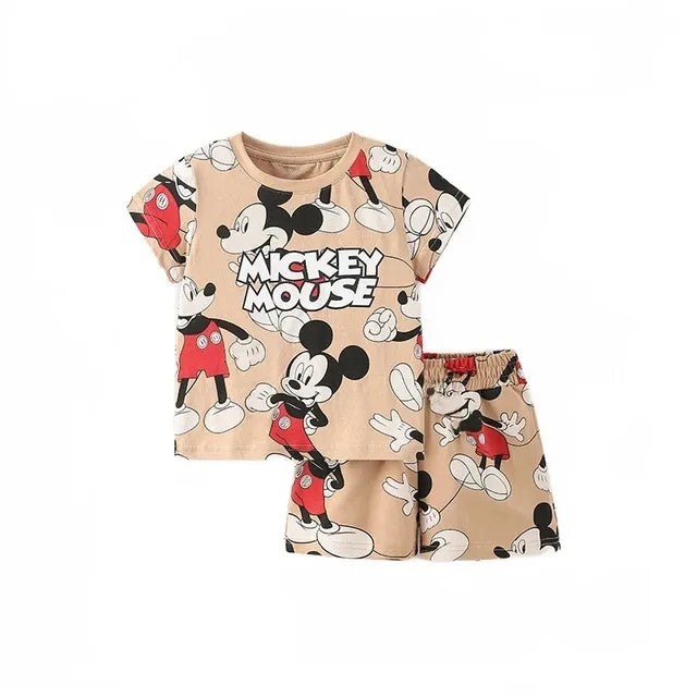 Summer Boys Girls Clothes Set T-shirt+pants 2pcs Children's Clothing Fashion pink Baby OutSet Newborn Baby Suit