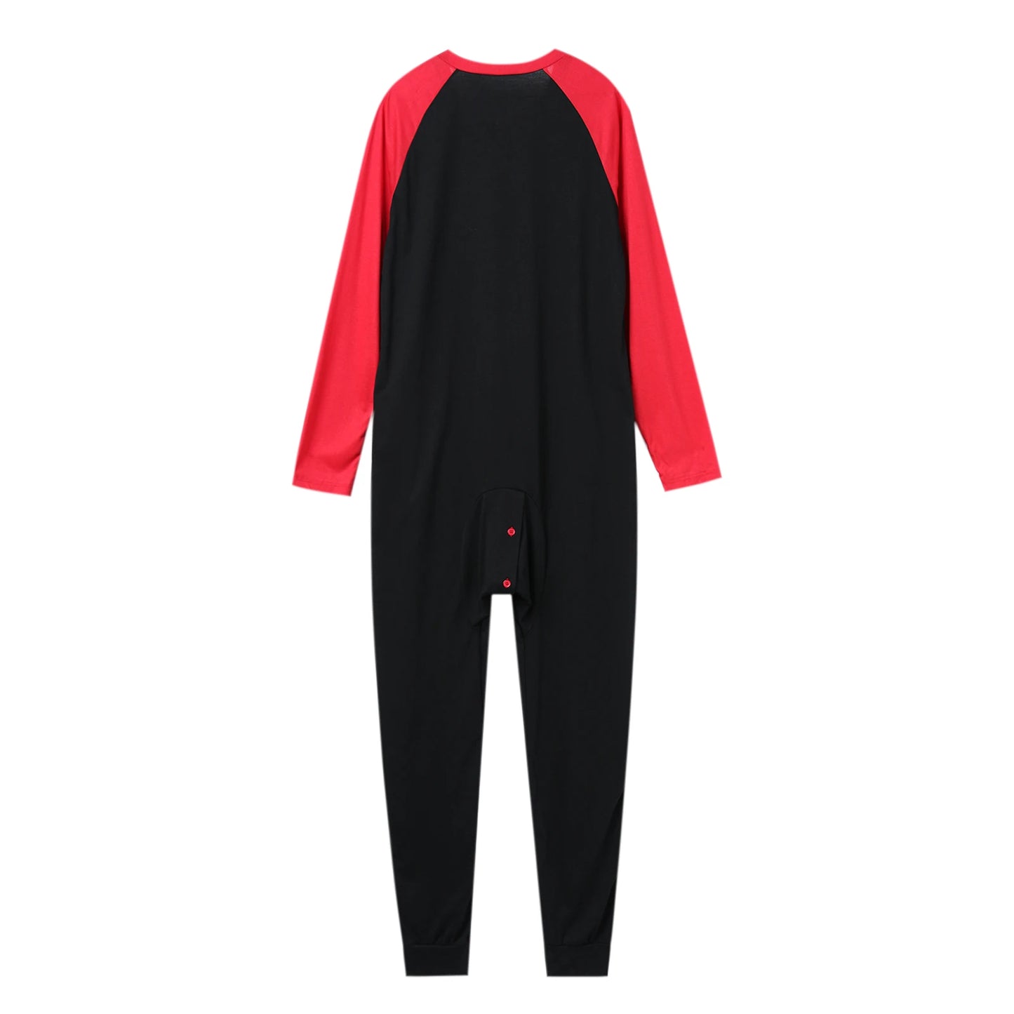 Men s Button Down  s Pajama Long Sleeve Round Neck Color Block Jumpsuit Nightwear For Adults