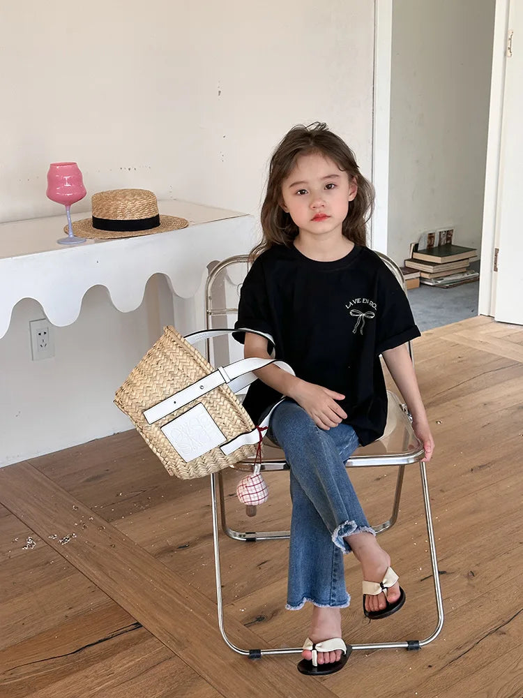 Kids Clothes Girl Children Short Sleeved Girl Clothes Summer T Shirt Tops Children Clothing  Boy Cloth Ropa De Niña Ropa De Niño