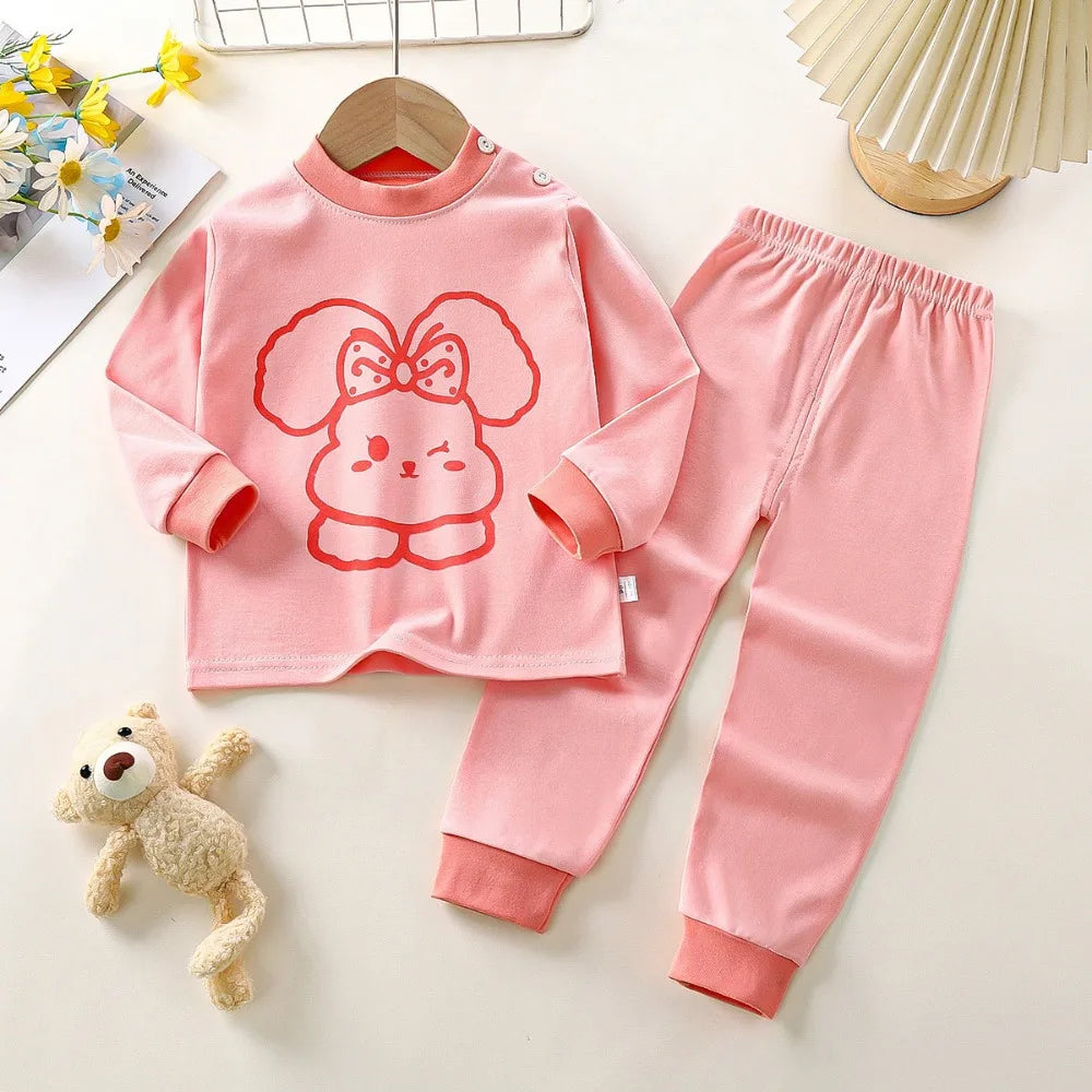 Pajama Sets for Children Loungewear Long Sleeve Kid Boy Girl Clothes Cute Deisgn Lightweight Comfortable Fabric Sleepwear Outfit