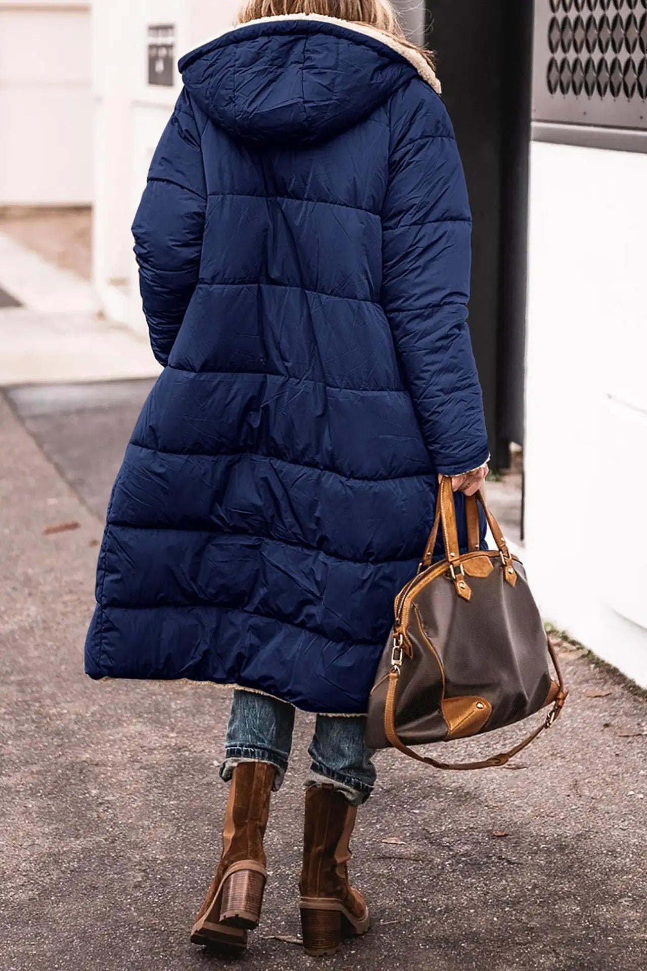 Fashion Women's Coat Winter Hooded Long Sleeve Long Warm Temperament Comfortable Casual Solid Color Ladies Coat