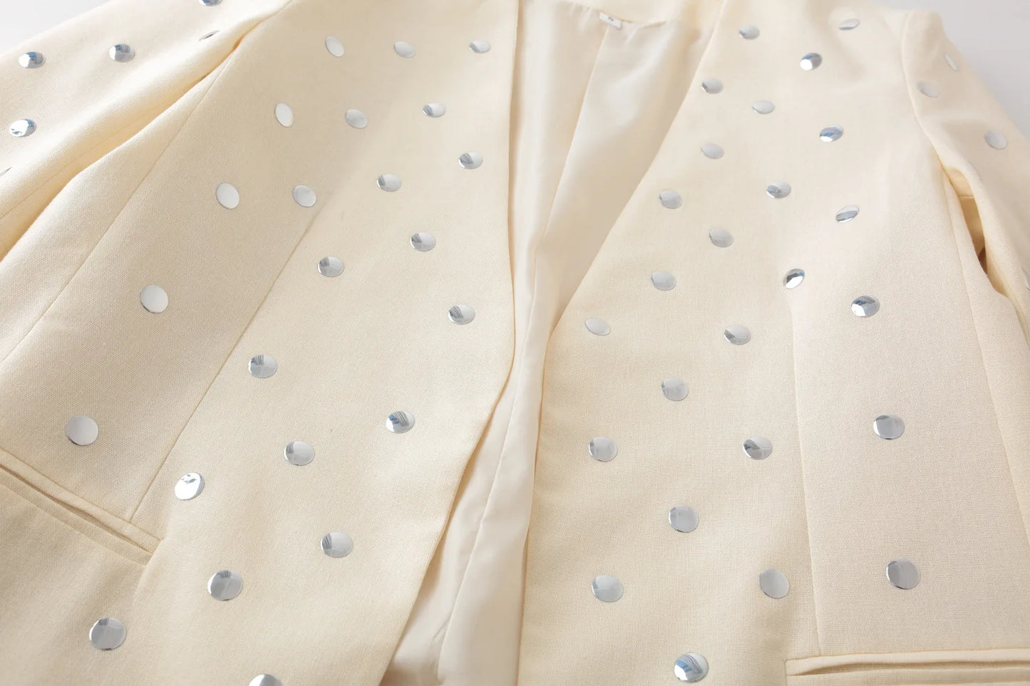 Women's clothing 2025 autumn new product long-sleeved fashionable and versatile casual sequins decorative dress blazer