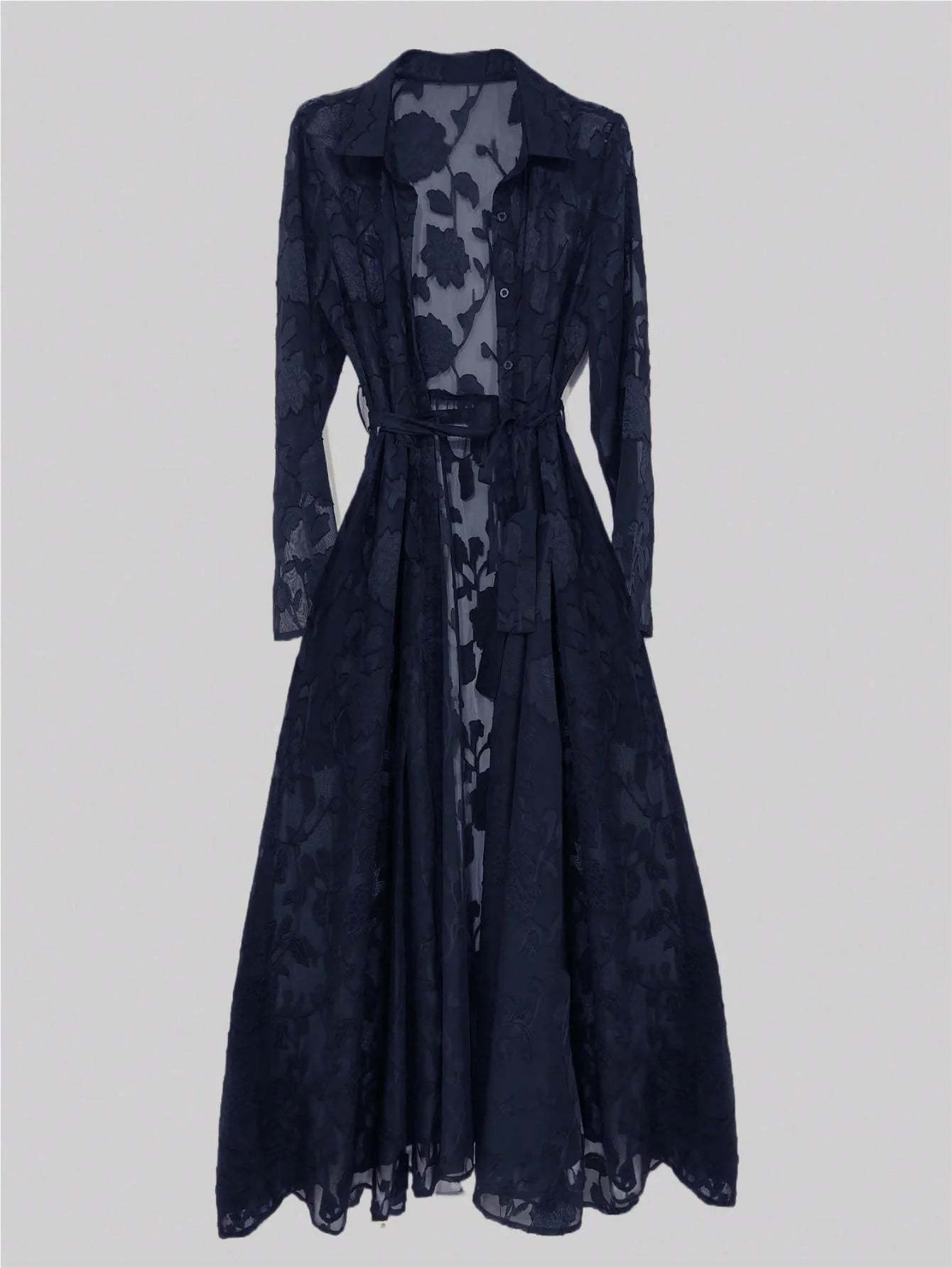 Summer Dress Women Jacquard Mesh Dress No Lining Transparent Club Party Sexy Knotted Waist Maxi Dresses Wholesale Dropshipping