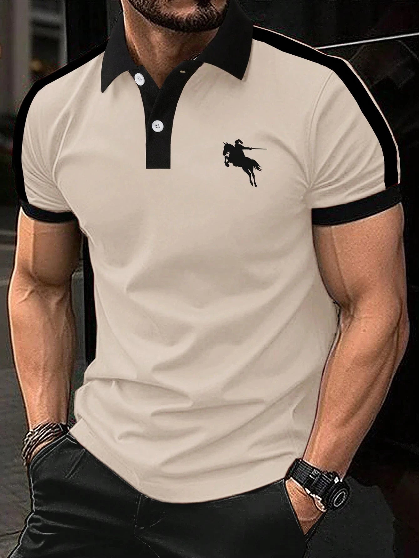 polo shirt man Print Polo TShirt For Men Fashion Lapel Button Tops Business Casual Short Sleeve T-Shirts Golf polo shirts herren