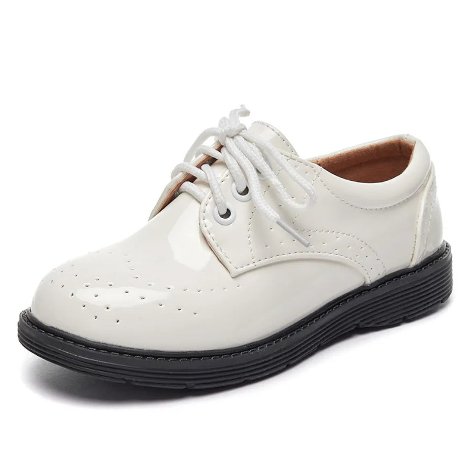 Kid Shoes For Boys PU Leather Shoes For Kids Wedding School Show Dress Flats Light Classic Black Children Loafer Moccasins HSD09