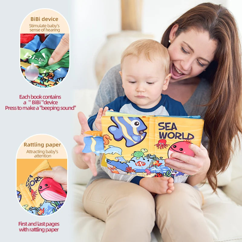 Baby Cloth Book 6 Pages 0-3 Year Old Early Education Parent-child Interaction Baby Toys For 0-3 Year Old Newborn Gifts