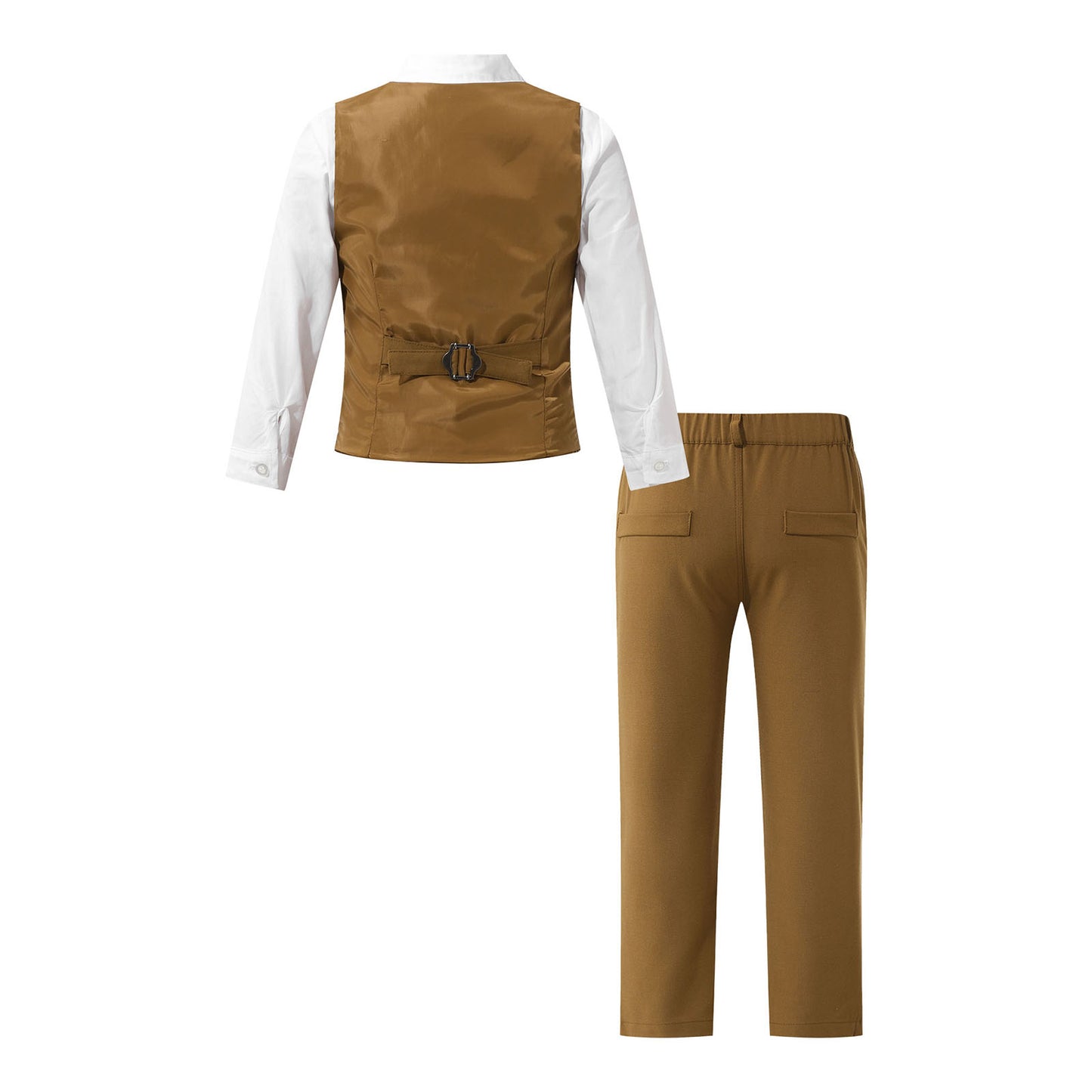 Boys Suits Gentleman Tuxedo Bow Tie Shirt Suit Vest Pants 4 Pcs Chic Toddler Baby Clothes Gentleman Outfit for Baptism Birthday