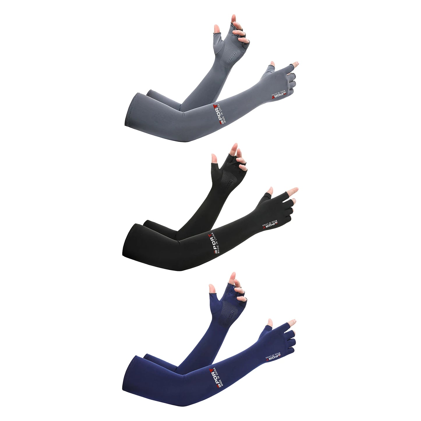 Summer Anti-UV Cooling ‌Ice Silk Arm Sleeves Breathable Stretchy Cover UV Protection Sun Sleeves for Cycling Running Sports