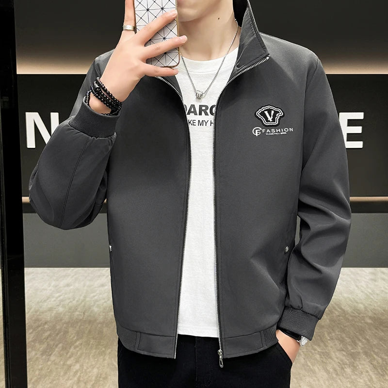Jacket Men's High-end Autumn 2025 New Fashion Coat Handsome Casual Stand-up Collar Jackets Men's Clothing Size M-5XL Parkas