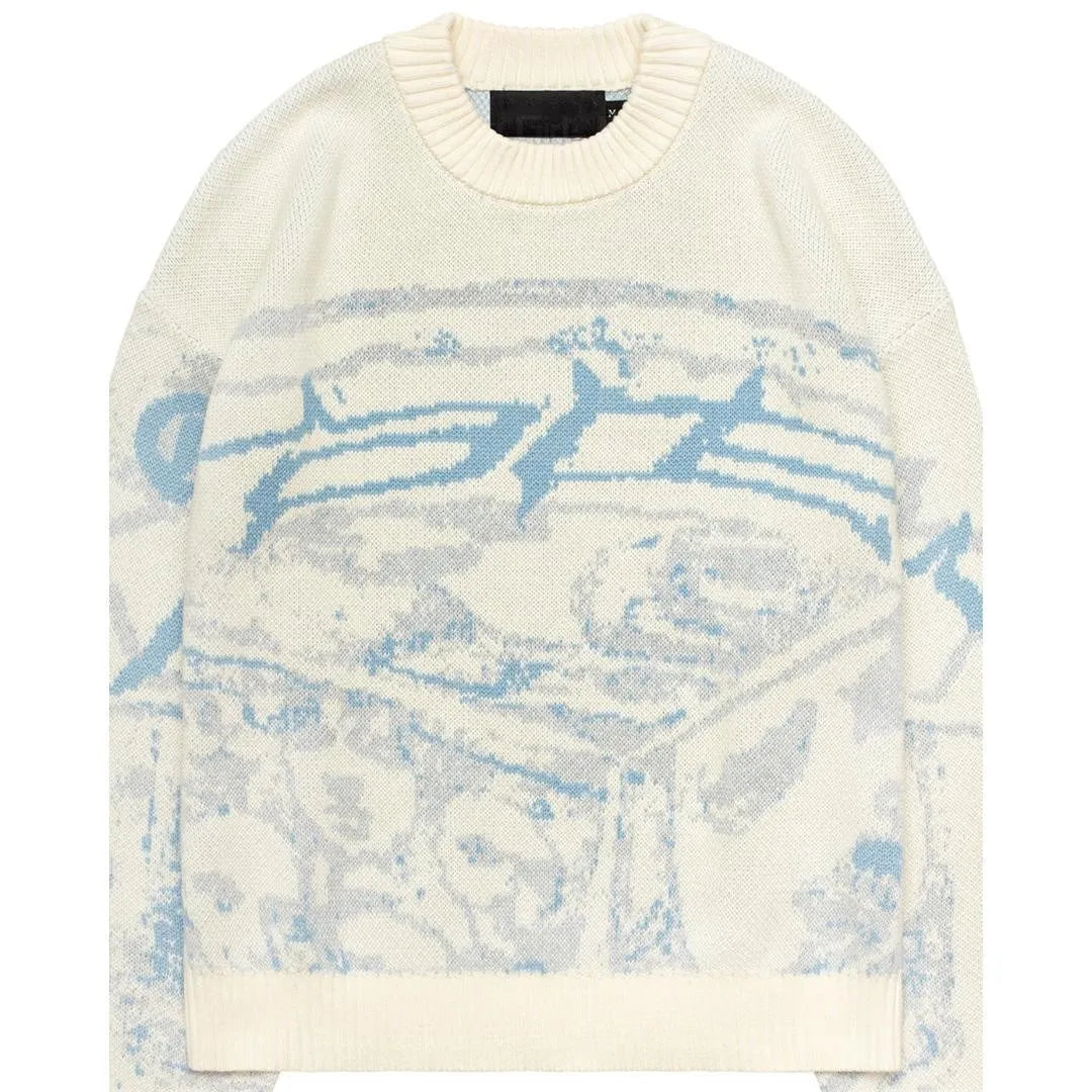 Gothic Mens Women's Hollow Out Knitted Double Knit Pullovers Vintage Harajuku Academia Cotton Oversized Sweater Tops Y2K Sweater