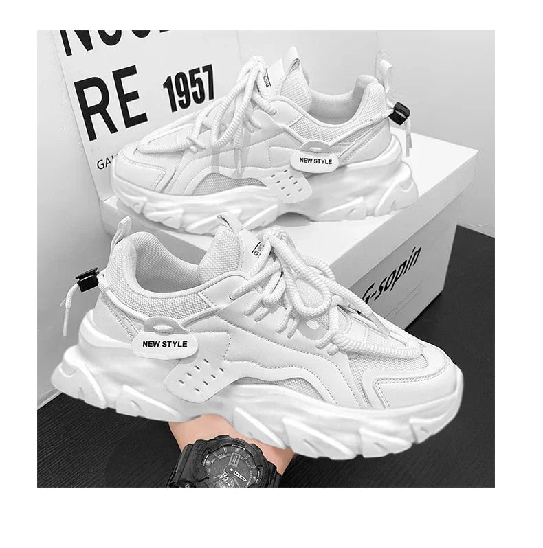 Men's Thick Sole Sport Shoes Simple Fashionable Casual Sneaker High Quality Rubber Plastic Male Athletic Shoes Chunky Sneakers