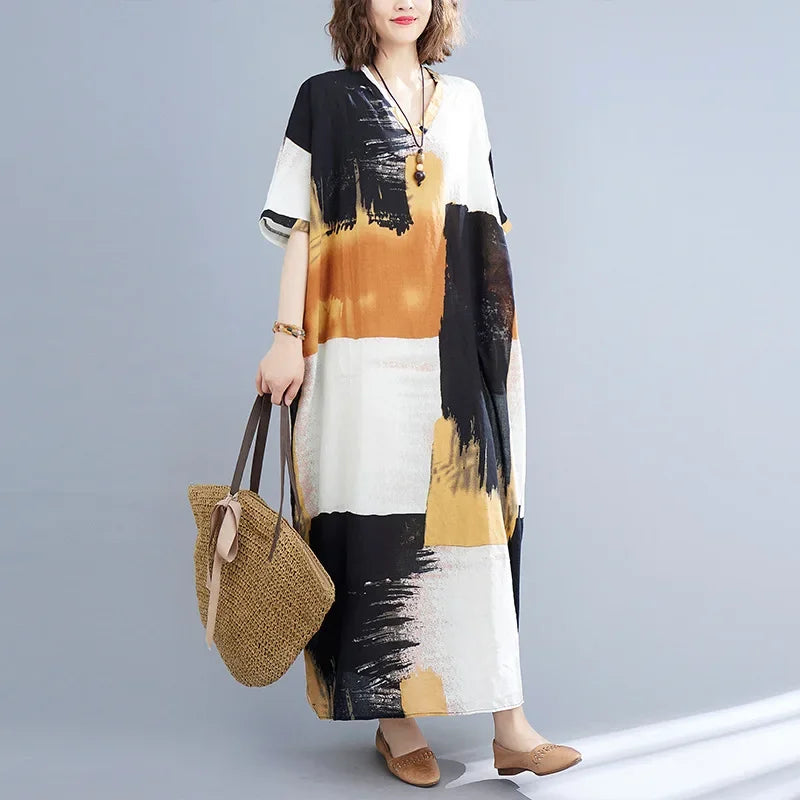 Summer Dress for Women Clothing Long Dress Fashion Clothes Cotton Vintage Harajuku Elegant Streetwear Maxi Beach Dresses