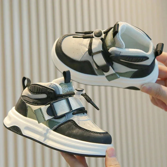 Kid Sneakers School High-top Causal Sports Shoes for Boy Non-slip Spring Autumn Children Fashion Girls Chunky Basketball Shoes