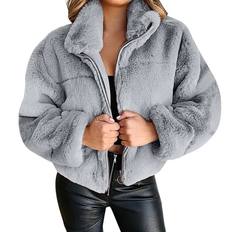 Autumn Winter Coat For Women 2025 New Elegant Teddy Bear Warm Thicken Fleece Faux Fur Coats Jacket Women Long Sleeve Outwear