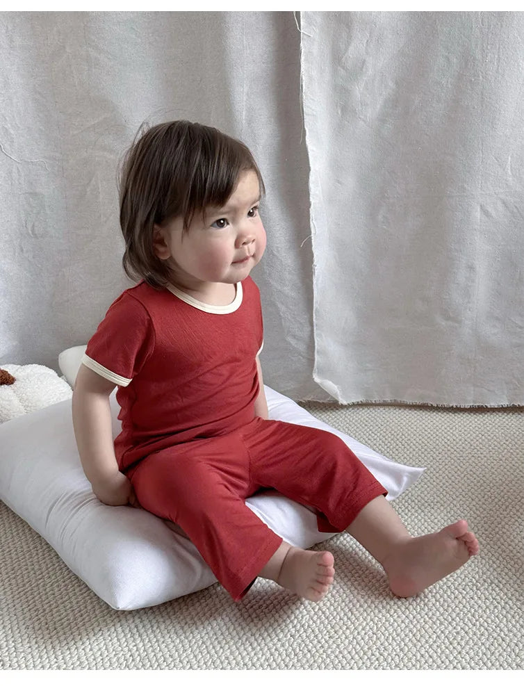Baby Boys Girls Pajama Set Loungewear Two-piece Set Toddler Kids Pajamas Sleepwear
