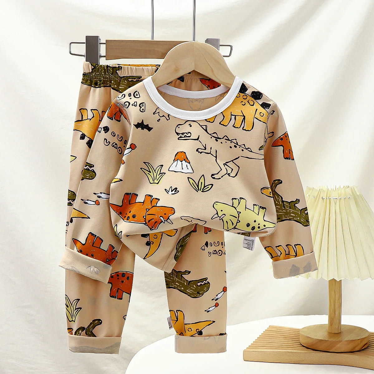 2025 New Summer Children Pajama Set Lightweight Long Sleeved Homewear for Boys Girls Soft Thin Fabric Comfortable Sleepwear