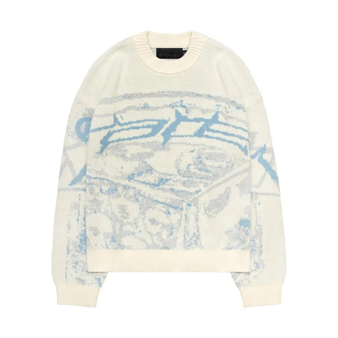 Gothic Mens Women's Hollow Out Knitted Double Knit Pullovers Vintage Harajuku Academia Cotton Oversized Sweater Tops Y2K Sweater