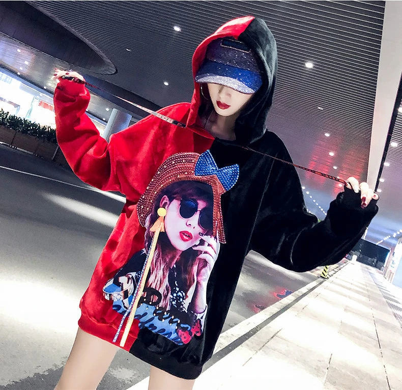 Hoodie Harajuku Style Hoodies for Women Tops Aesthetic Korean Fashion Vintage Graphic Women's Sweat-shirt Spring Autumn Crewneck