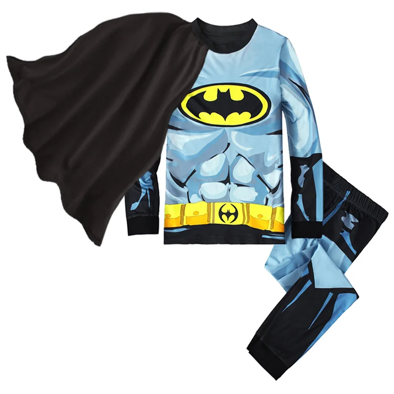 Children's Spiderman Pajama Set for Boys Cartoon Superhero Spider Cosplay Costume Long Sleeve Kids Sleepwear