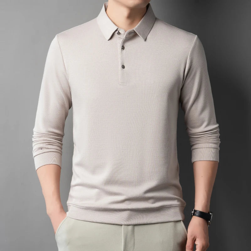 Polo shirt men's T-shirt long sleeved sweatshirt spring and autumn thin base shirt autumn top