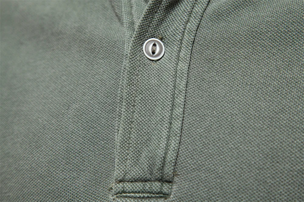 2025 Men's Summer Short Sleeve Lapel Polo Shirts 100% Cotton Solid Slim T-shirts Fashion Casual Business Golf Sport Tops for Men