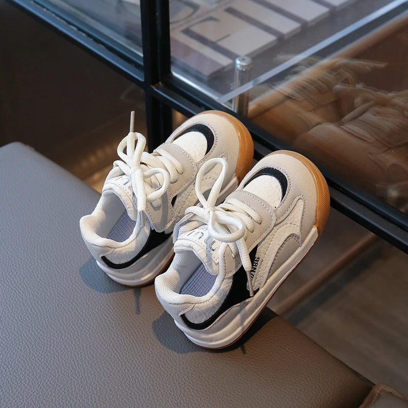 Korean version Kids sports shoes  2025 new four season double mesh breathable girls' fashionable boys' single shoes